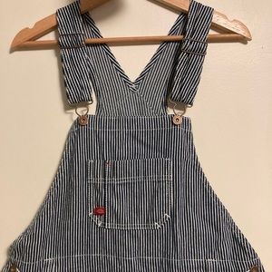 Dickies Blue and White vertical striped overalls